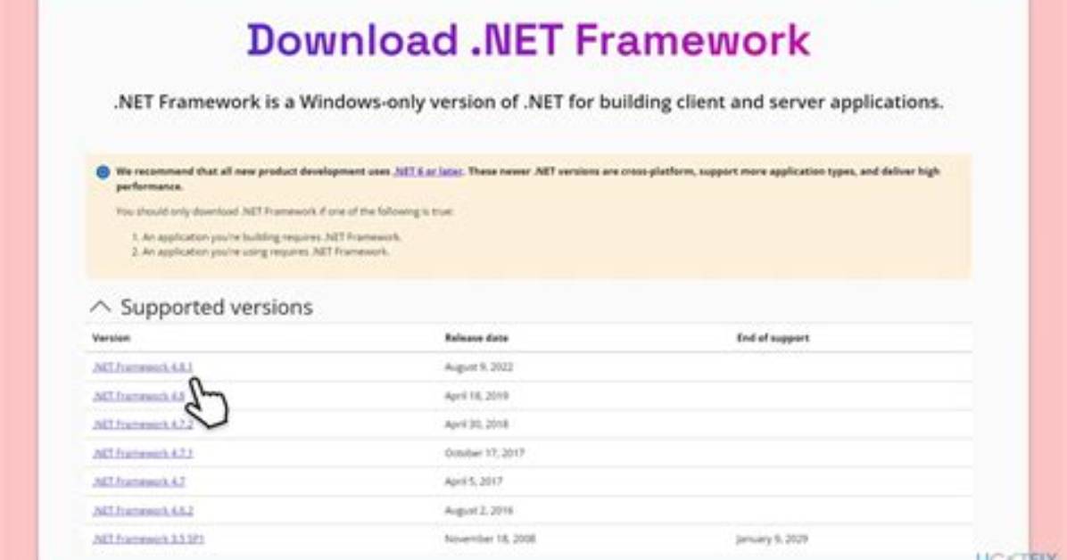 How Do You Fix the Net Framework 4 7 Is Not Supported on This Operating System?