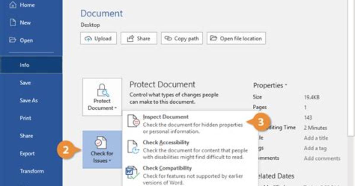 How Do You Inspect a Word Document?