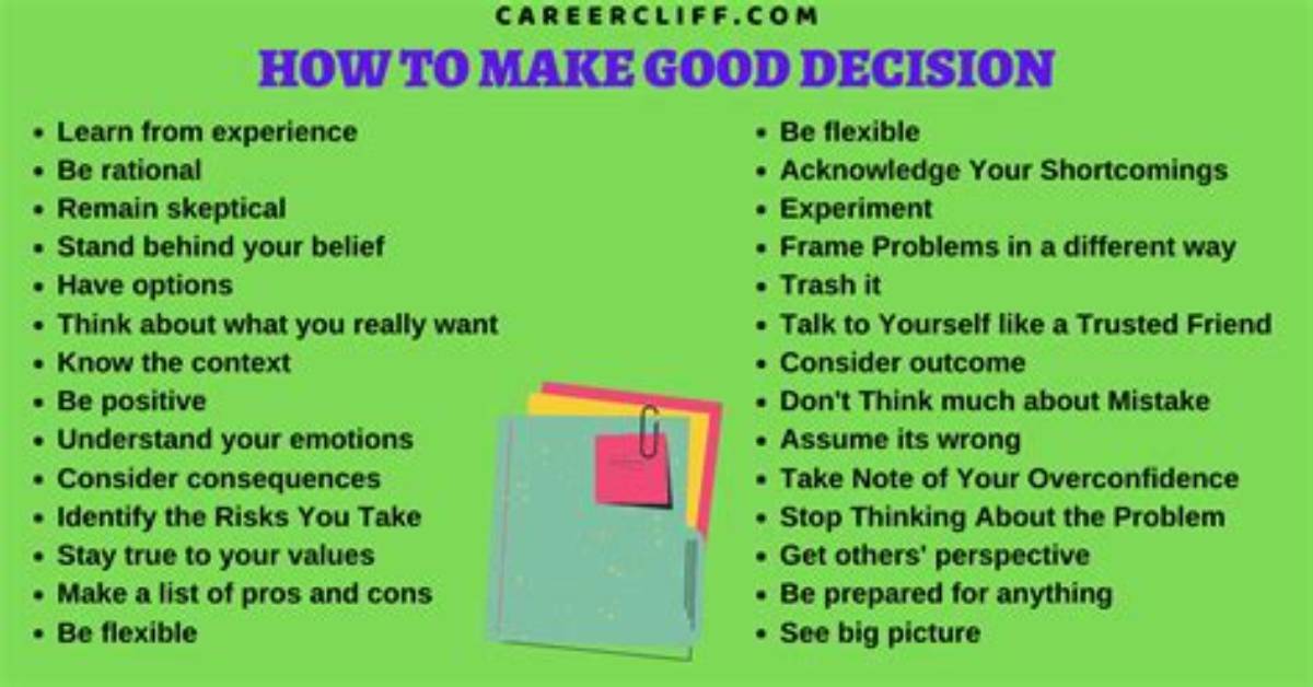 How Do You Make a Good Decision Book?