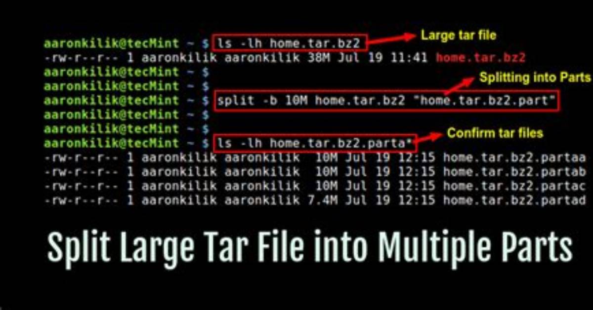 How Do You Split a Tar File in Linux?