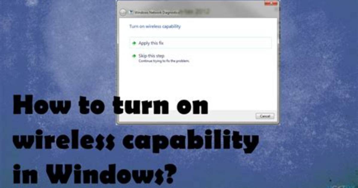 How Do You Turn on Wireless Capability on Windows 8?