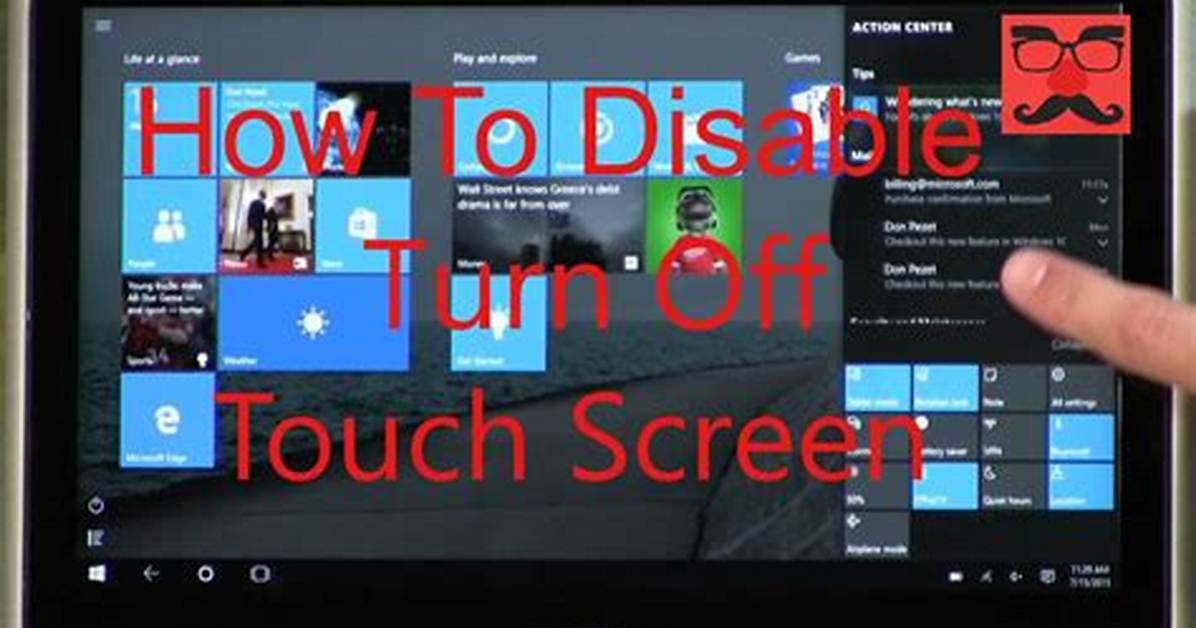 How Do You Turn the Touchscreen off on Windows 8?