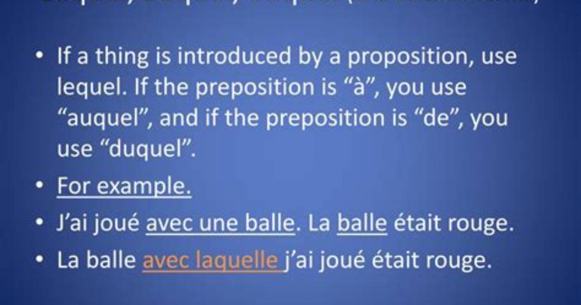 How Do You Use Lequel
