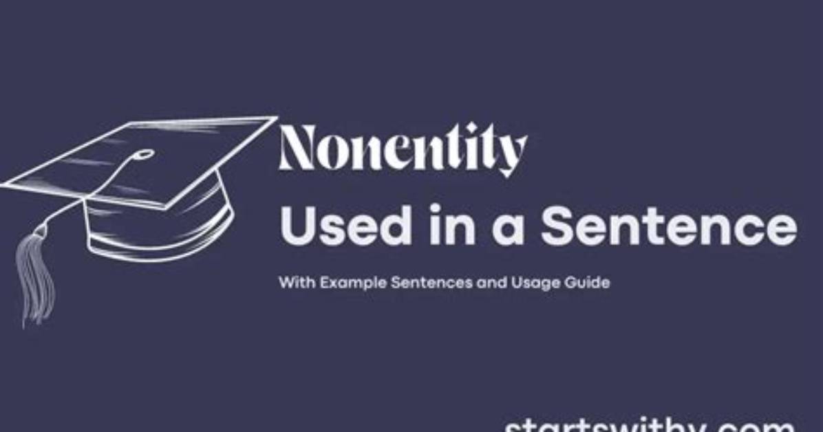 How Do You Use Nonentity in a Sentence?