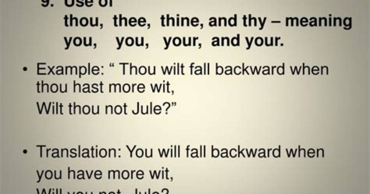 How Do You Use Thou and Thy?