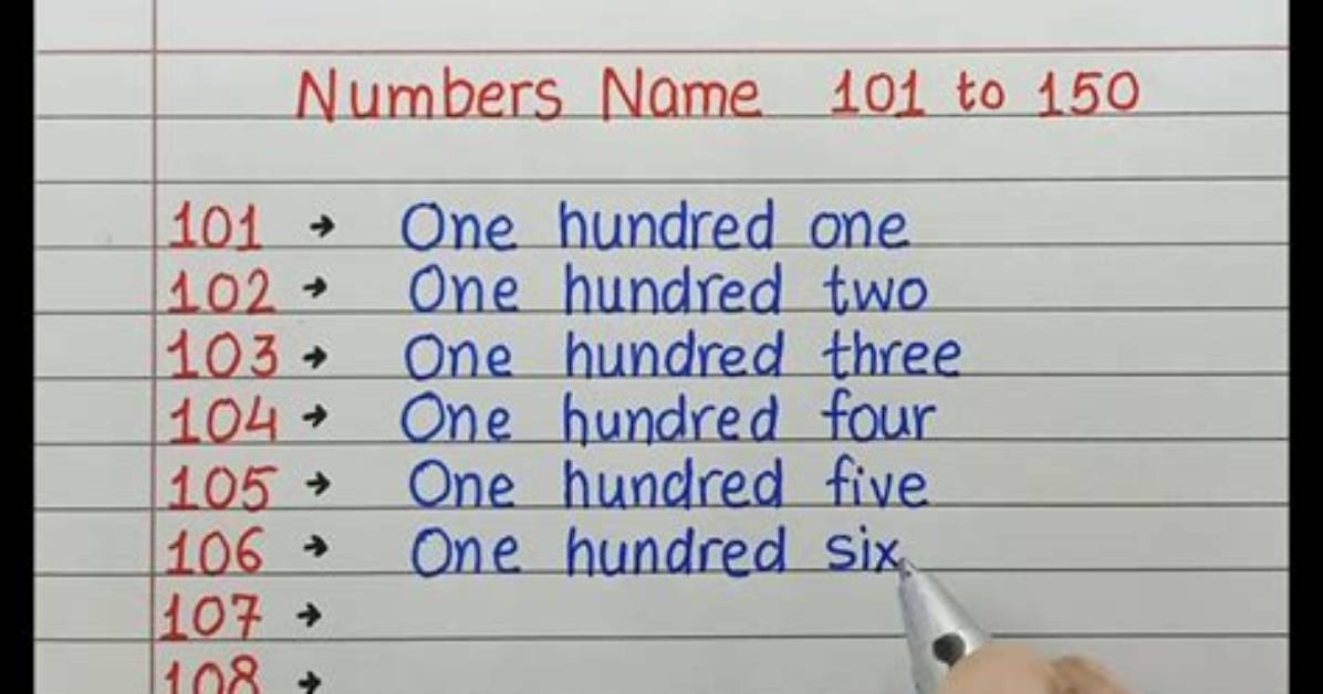 How Do You Write Numbers from 101 to 150?