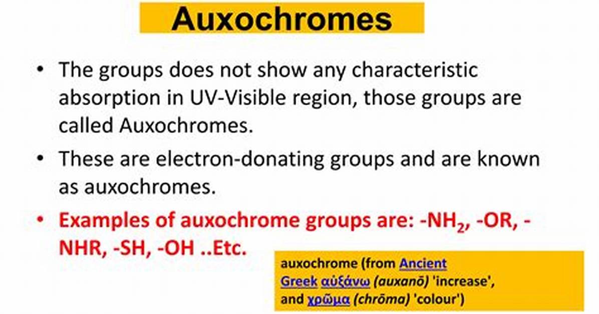 How Does Auxochrome Differ from Chromophore?