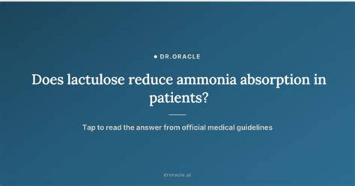 How Does Lactulose Reduce Ammonia?