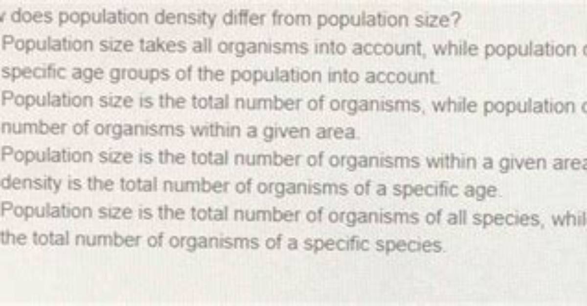 How Does Population Density Differ from Population Size?