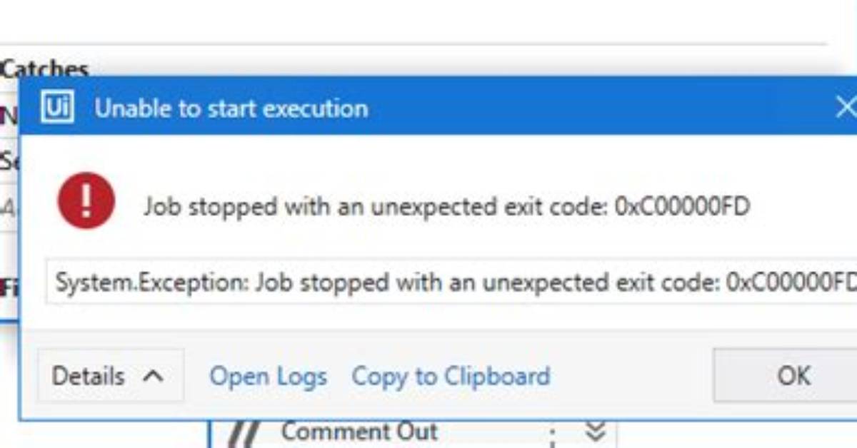 How Handle Application Error Exception Code: 0Xc00000Fd