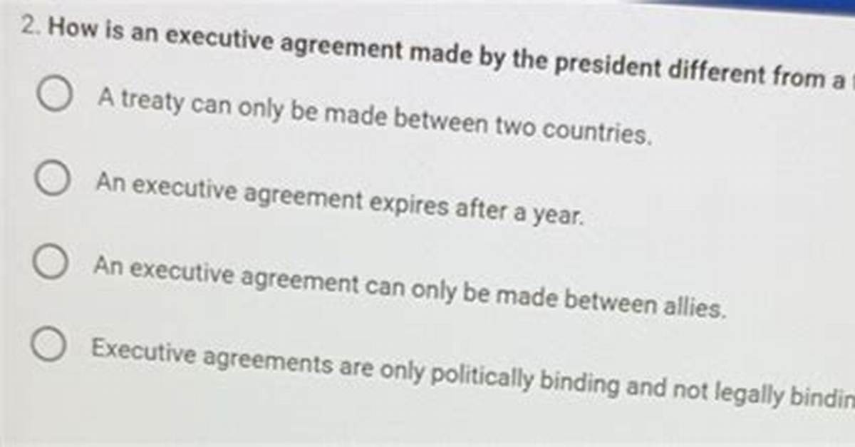 How Is an Executive Agreement Different from a Treaty