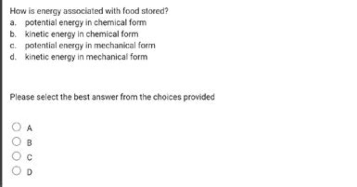 How Is Energy Associated with Food Stored