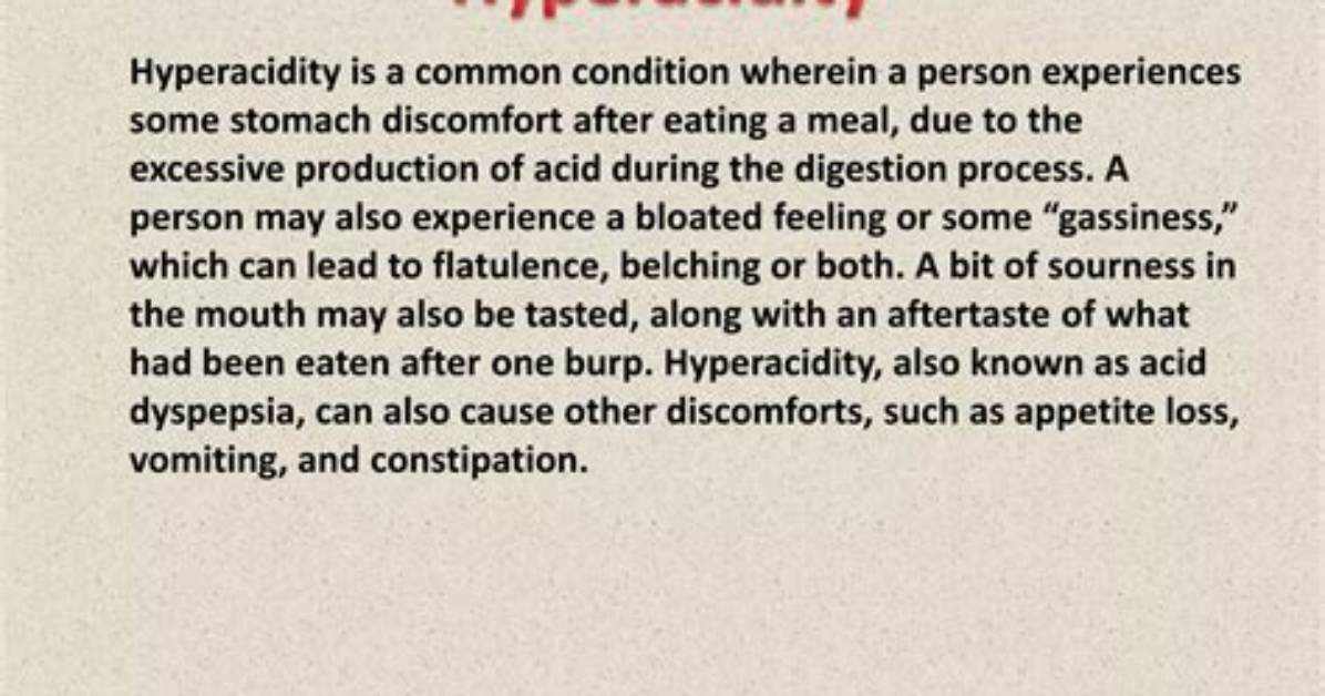 How Is Hyperacidity Treated?