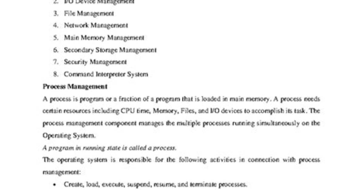 How Many Components Are There in Operating System?
