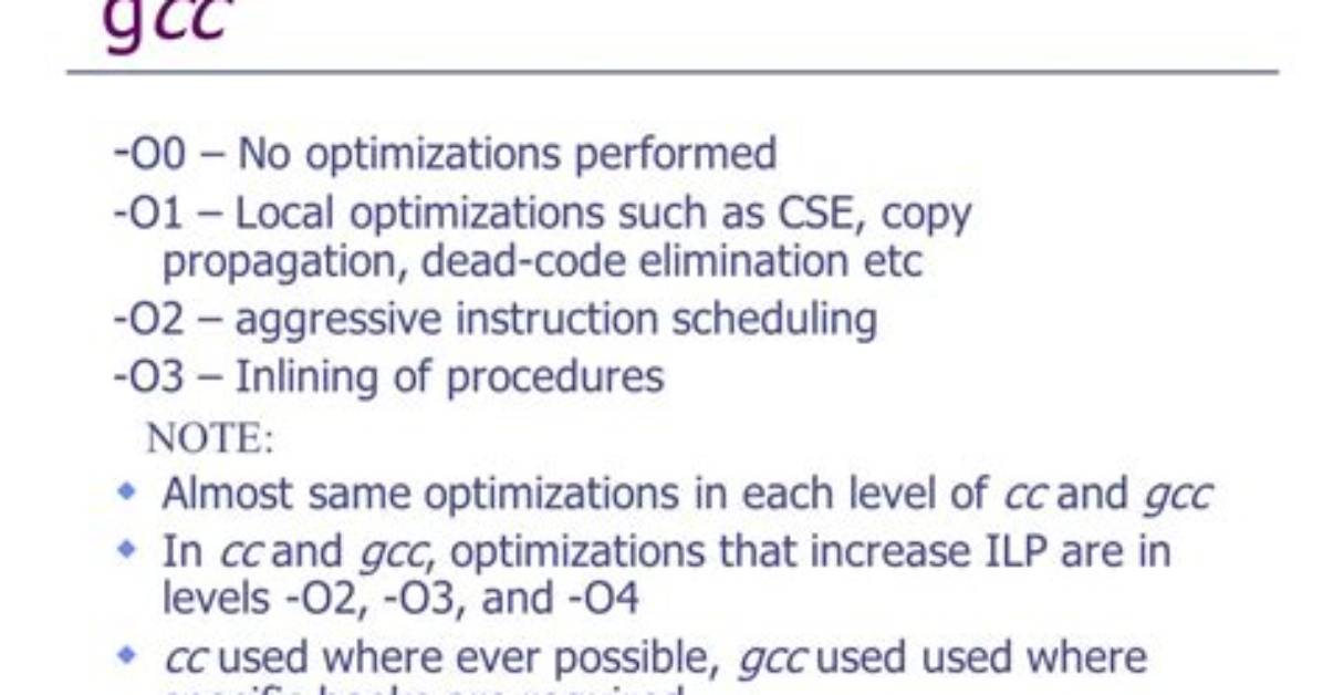 How Many Gcc Optimization Levels Are There?