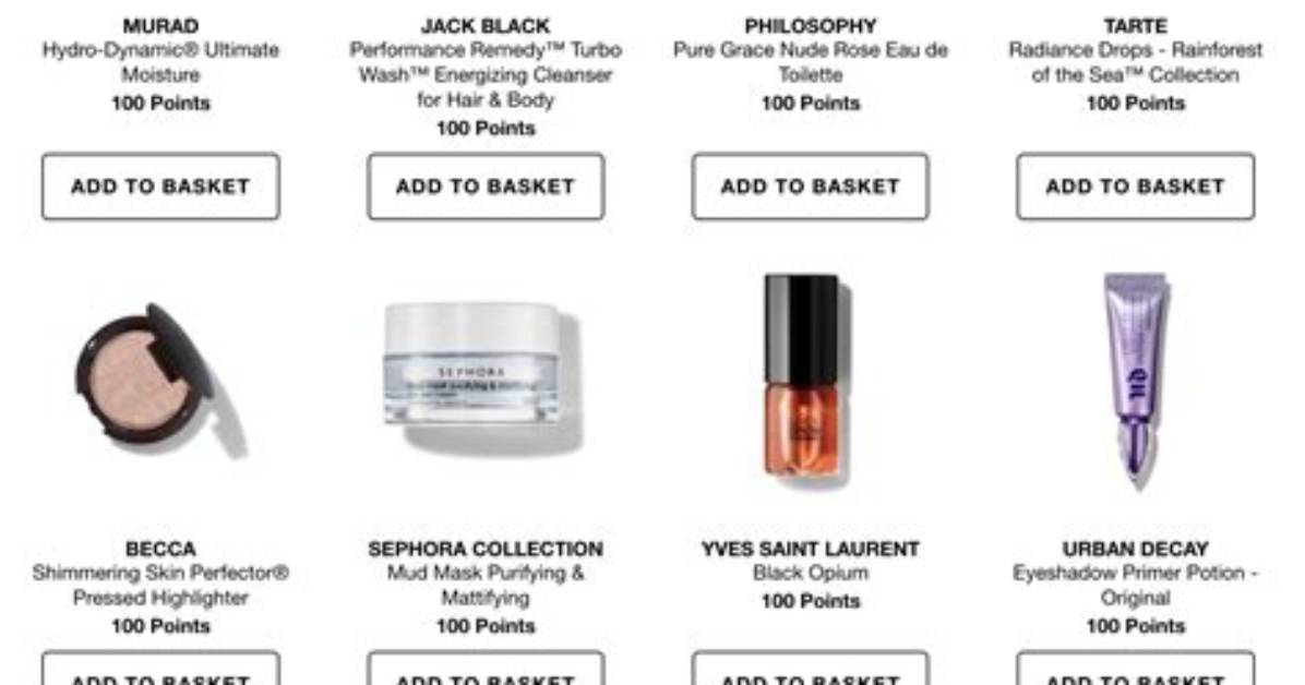 How Many Sephora Points Is $100