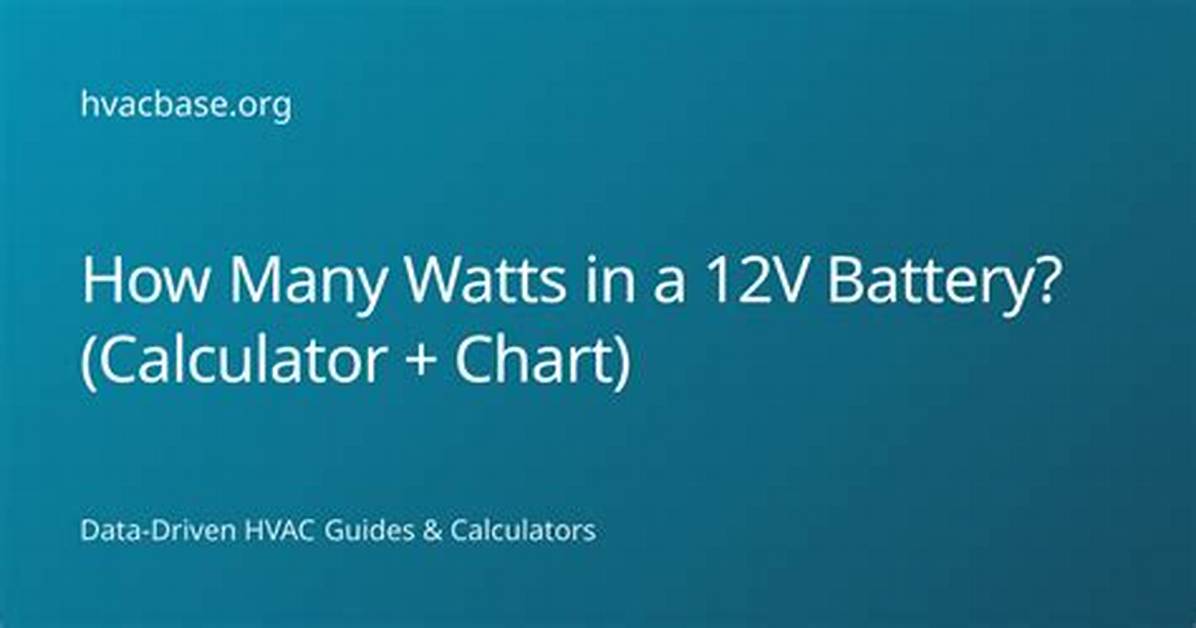 How Many Watts Are in Ad Battery