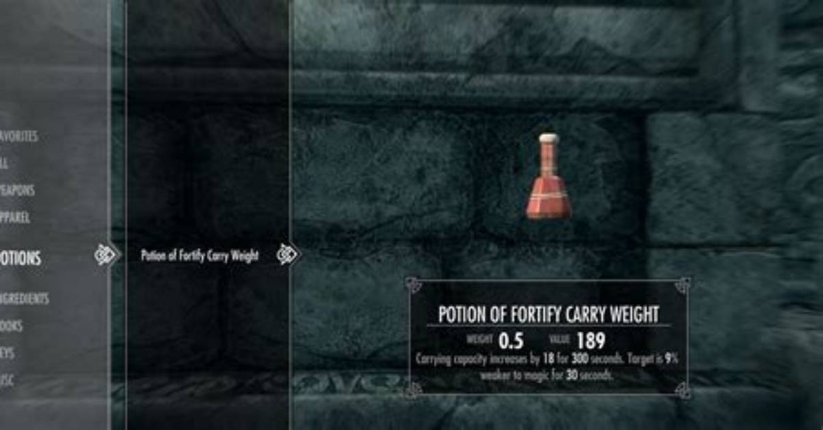 How Much Does a Potion Weight Pathfinder?