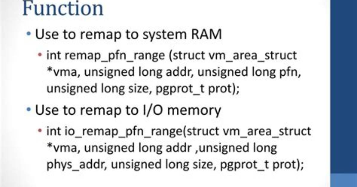 How Remap_Pfn_Range Remaps Kernel Memory to User Space?