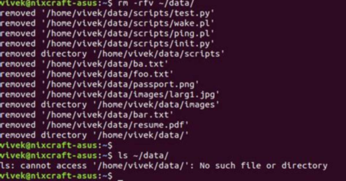 How Remove All Files from a Directory in Ubuntu?