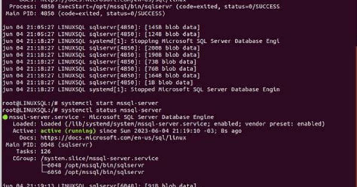 How Restart Sql Server in Linux?