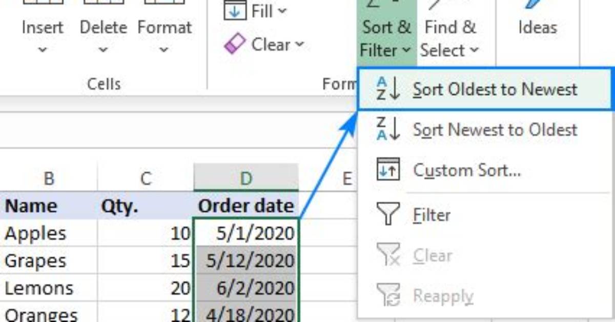 How Sort by Date in Excel?