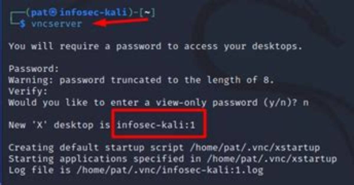 How Start Vnc Server in Kali Linux?