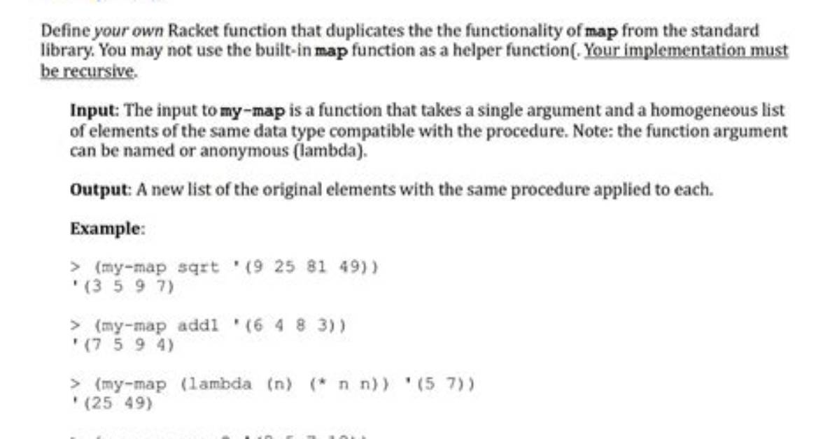 How the Map Function Implemeted in Racket