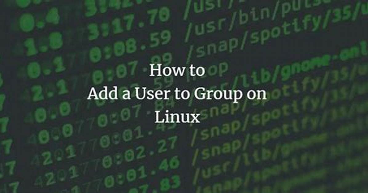 How to Add User to Group Linux?
