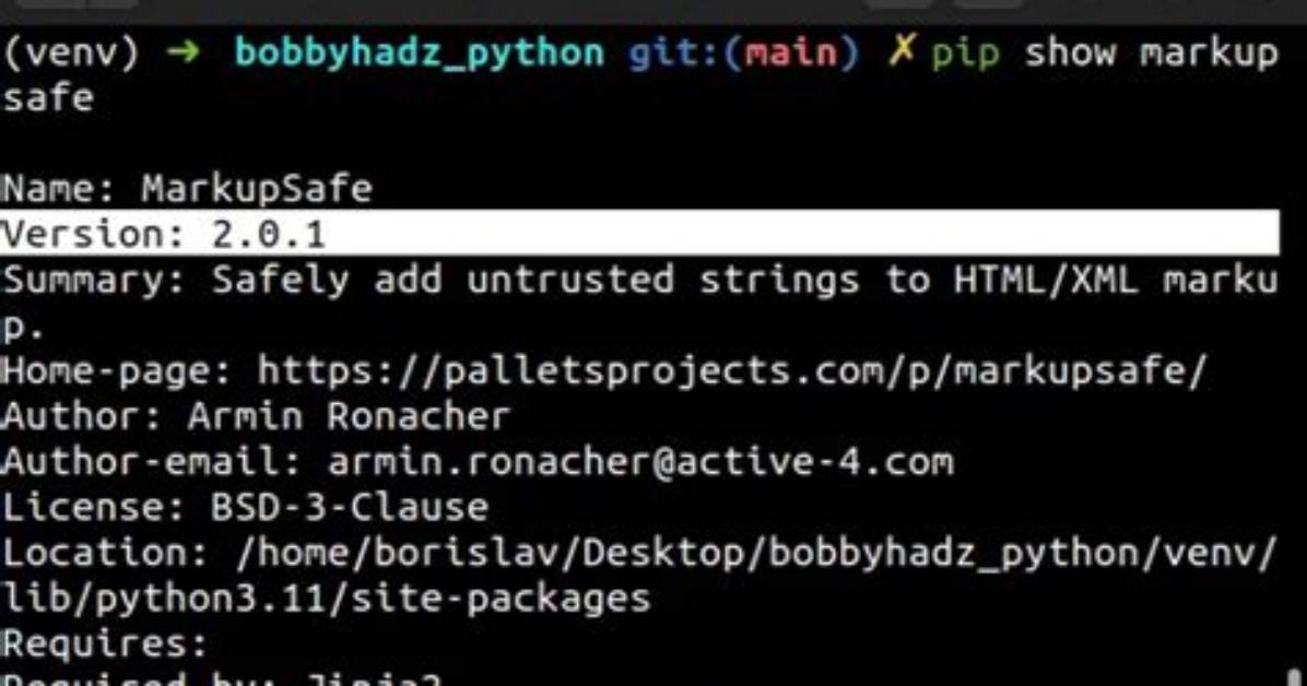 How to Change Markupsafe Version in Virtual Environment?