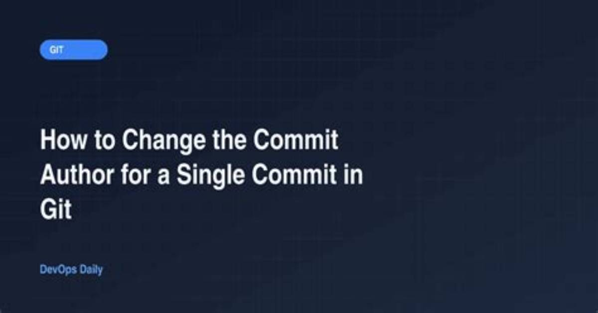 How to Change the Commit Author for One Specific Commit?