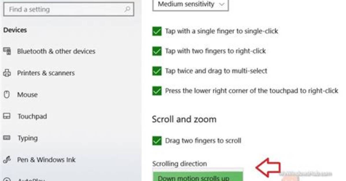 How to Change Touchpad Scroll Direction in Windows 10?