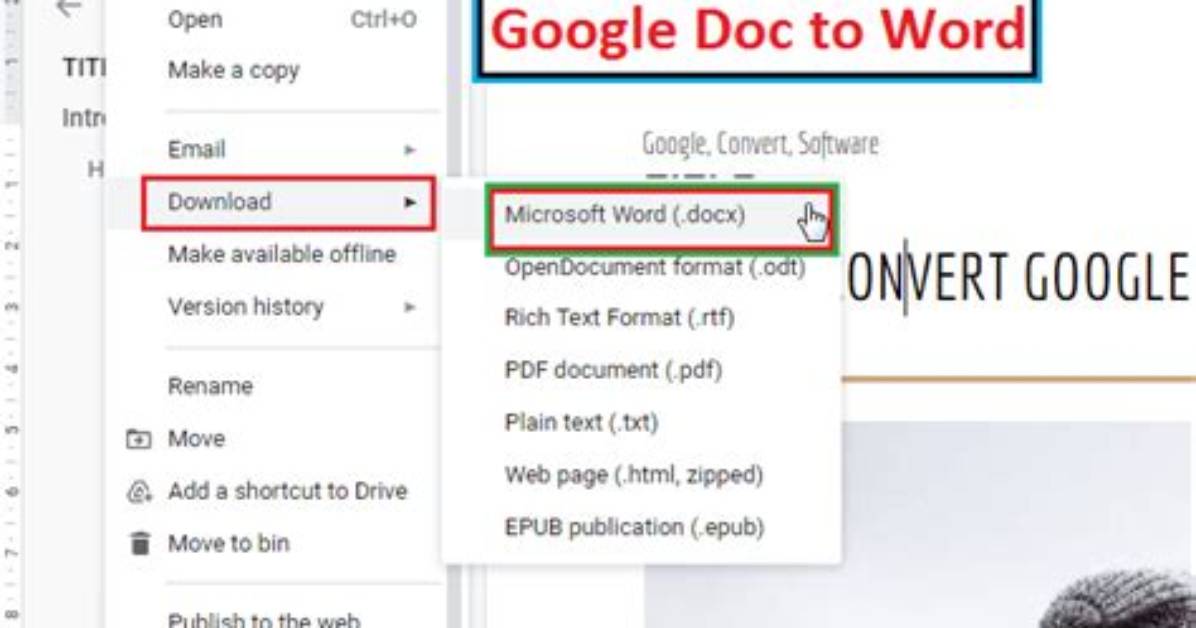 How to Convert Google Doc to Word