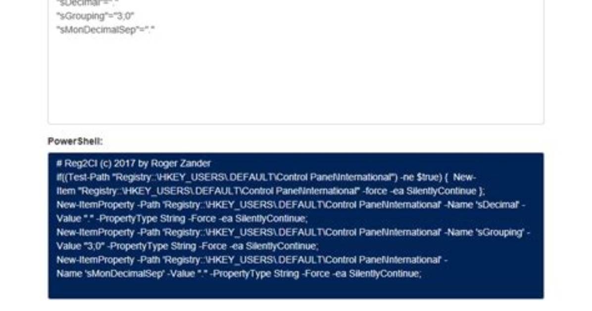 How to Convert. Reg Files to Powershell Set-Itemproperty Commands Automatically?