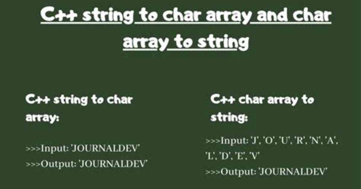 How to Convert String to Char Array in C++?