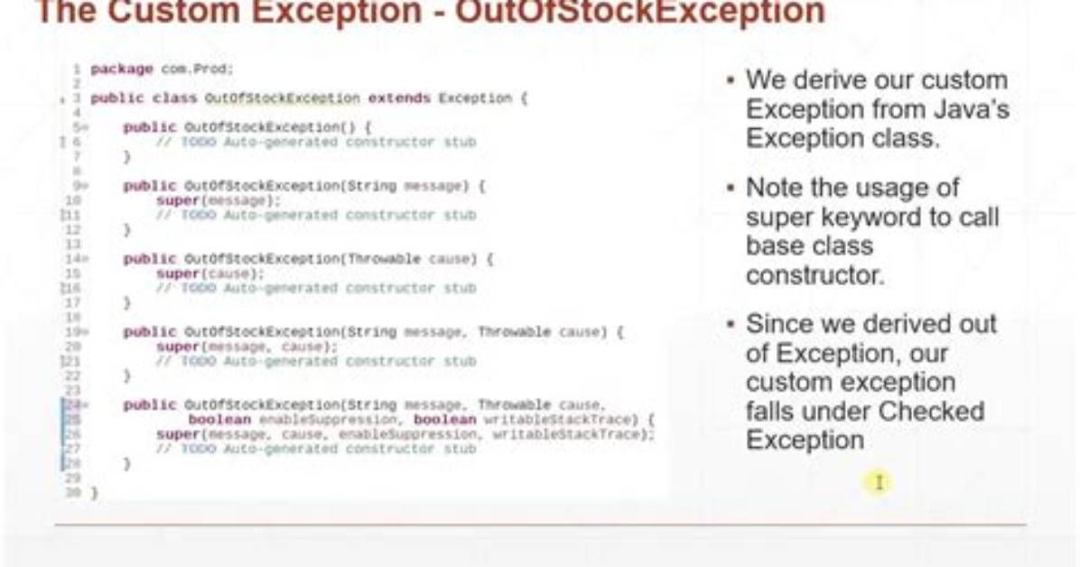 How to Create a Custom Exception Type in Java? [Duplicate]