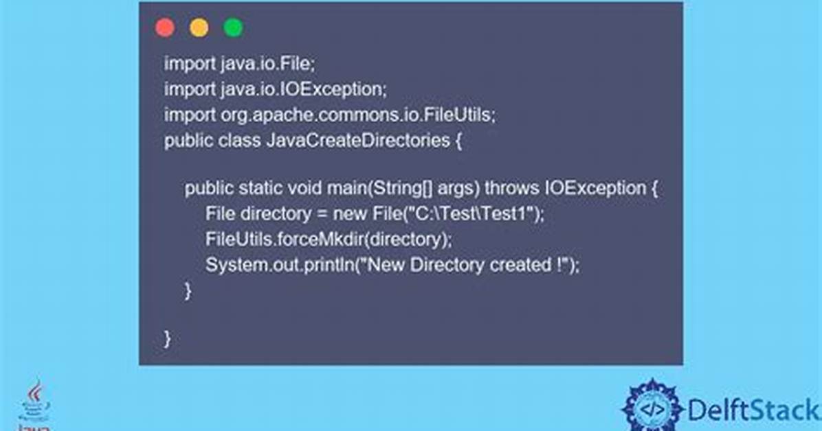 How to Create a Directory in Java?