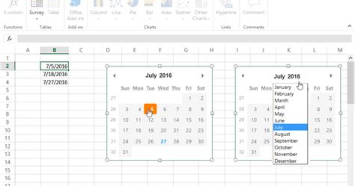 How to Create a Drop Down Calendar in Excel 2007