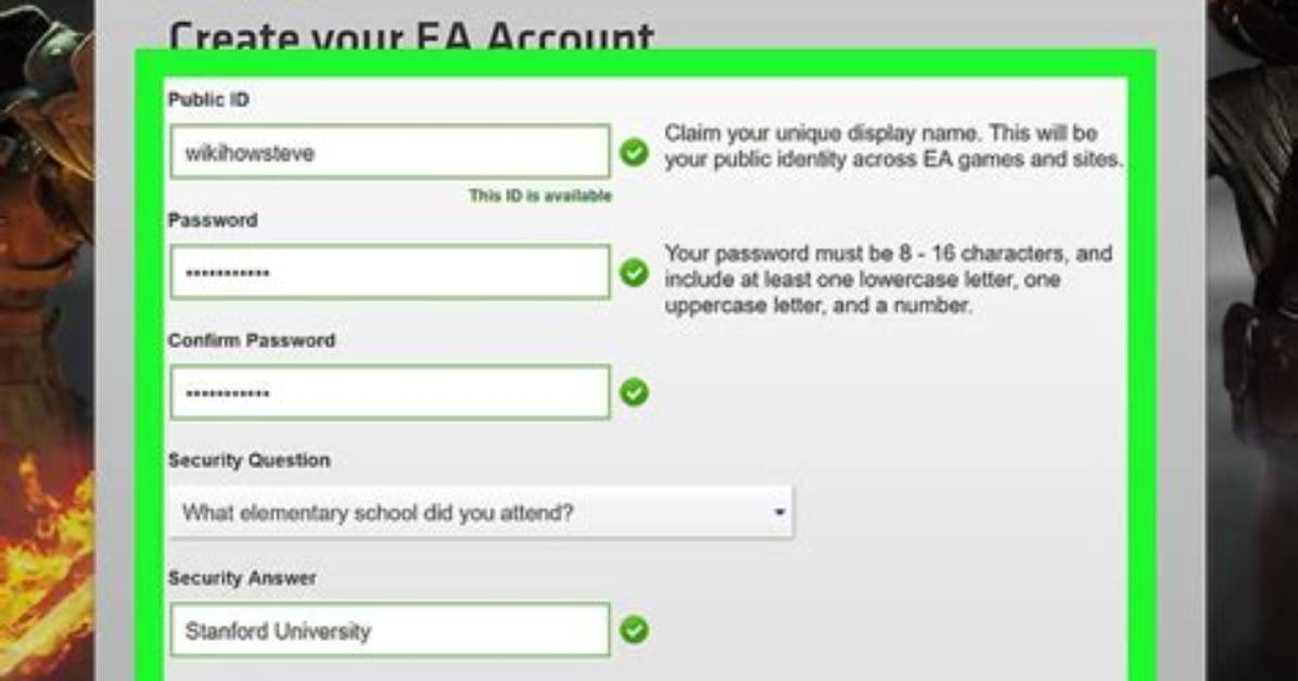 How to Create a Ea Public Id