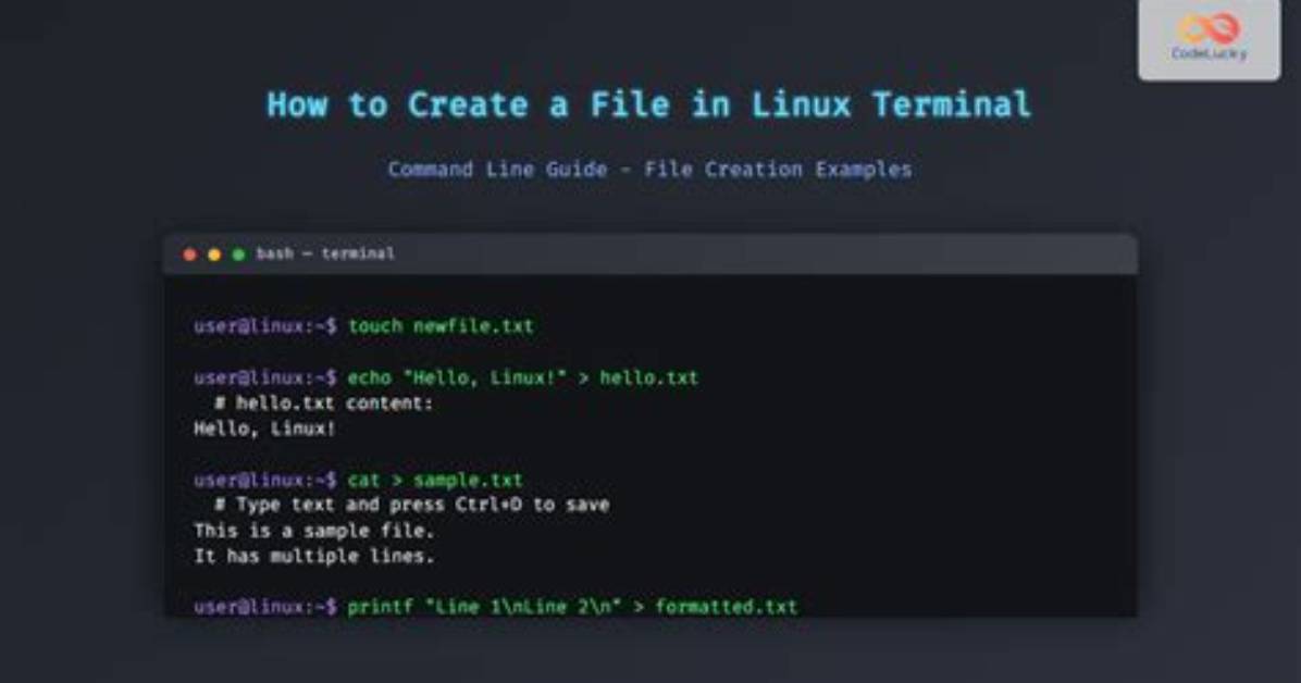 How to Create a File in Linux from Terminal Window? [Closed]
