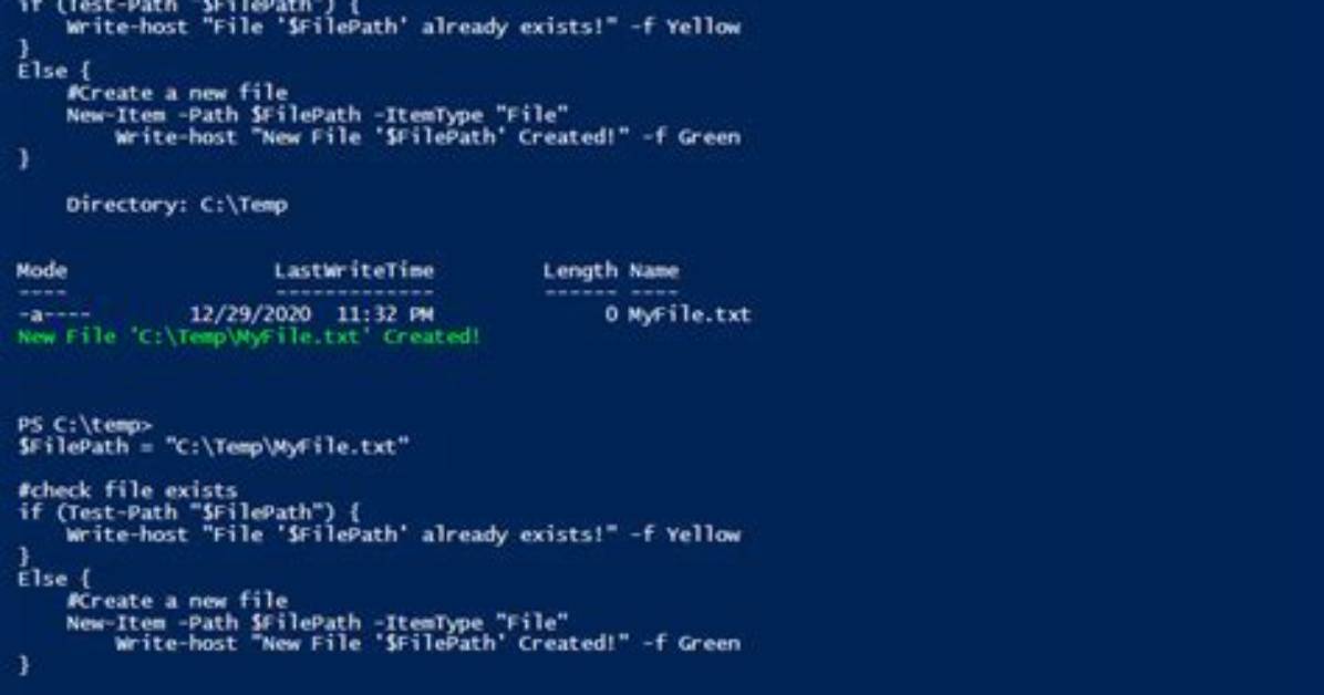 How to Create a File in Powershell