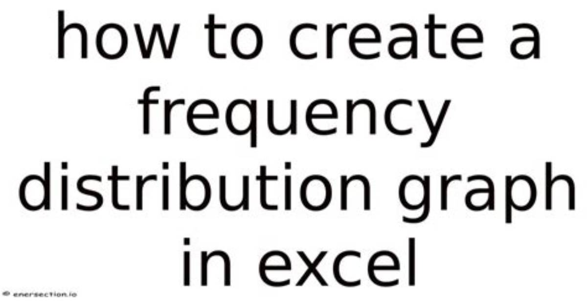 How to Create a Frequency Distribution Graph in Excel