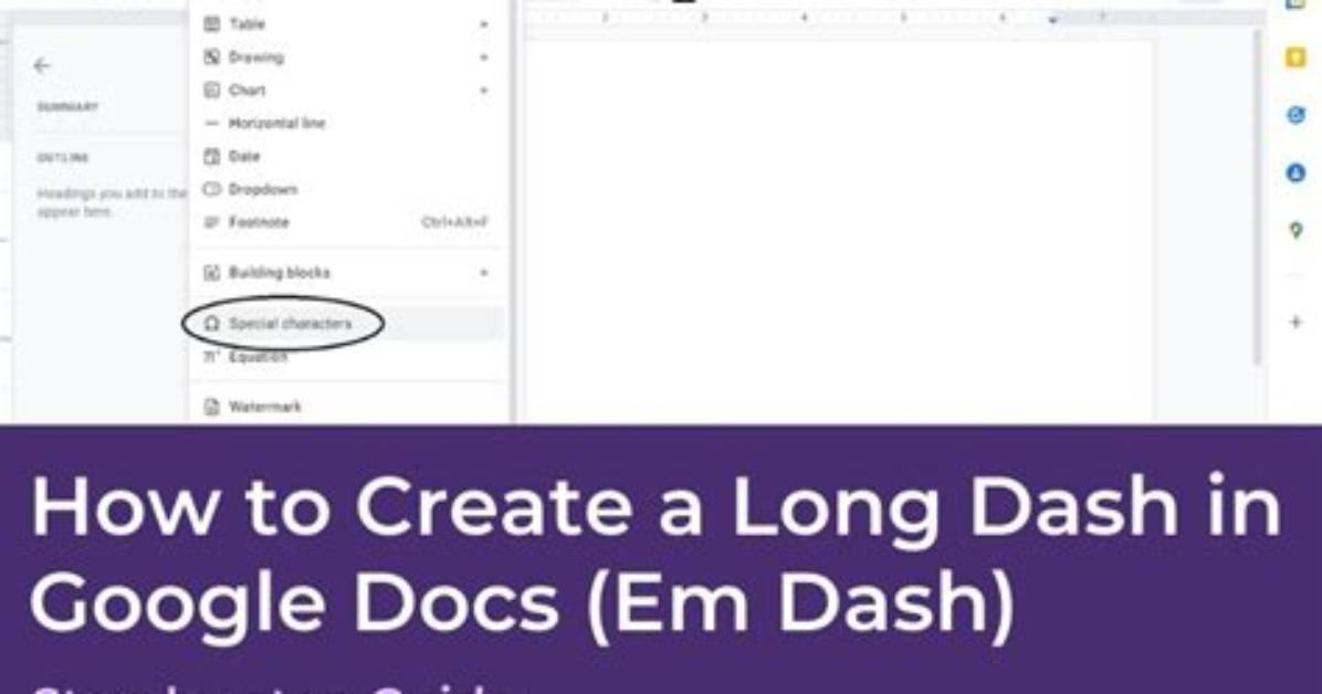 How to Create a Long Dash in Google Docs