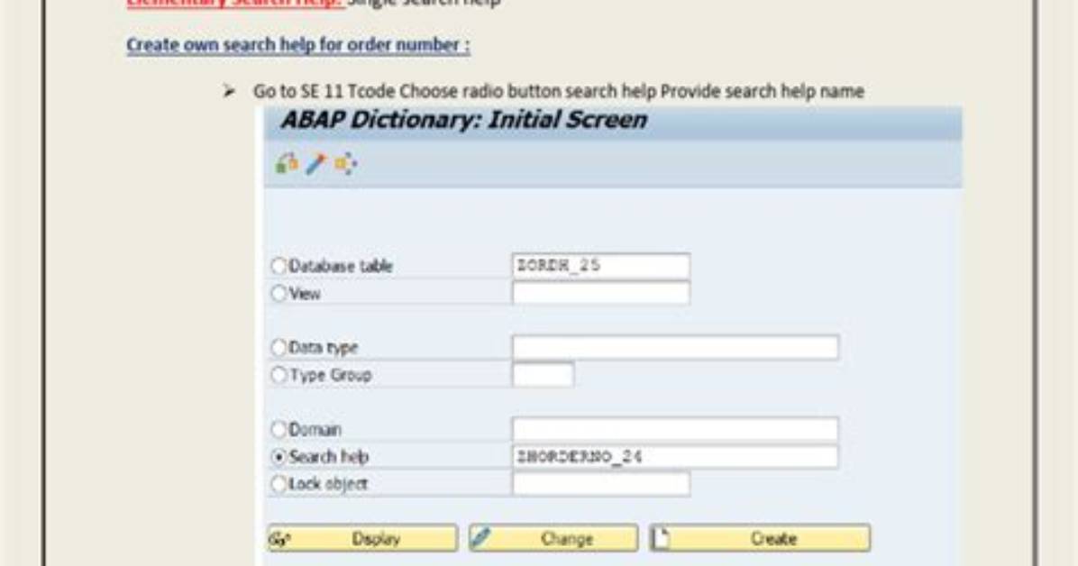 How to Create a Search Help in Sap Abap