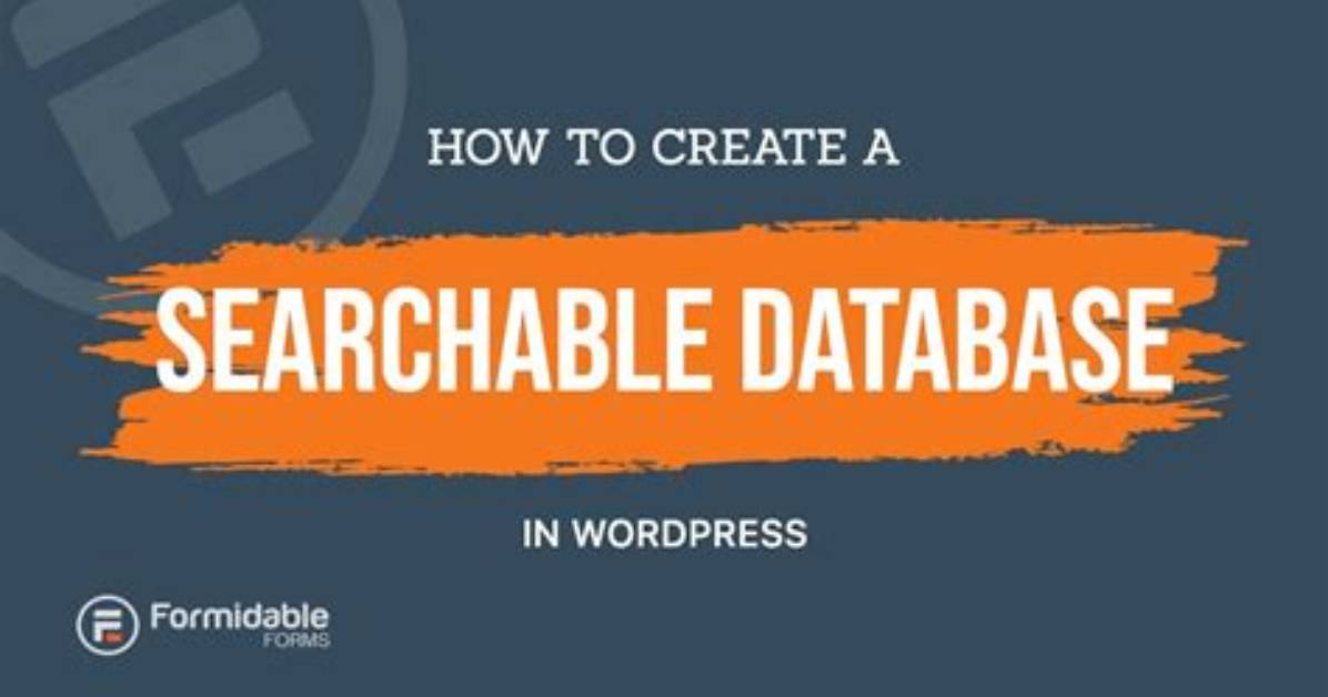 How to Create a Searchable Database