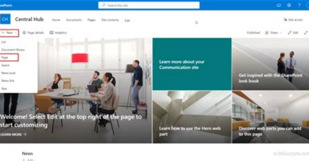 How to Create a Sharepoint Page