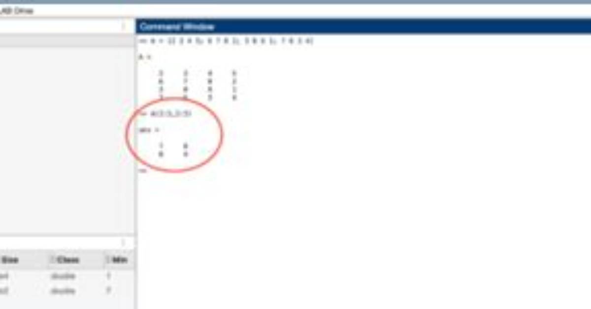 How to Create a Submatrix in Matlab