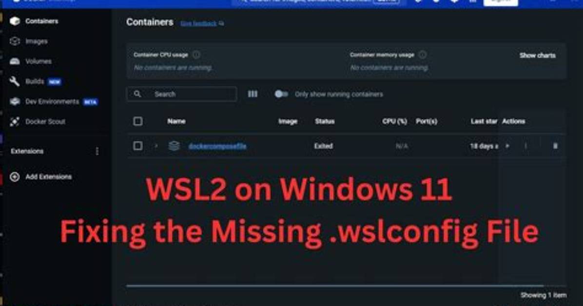 How to Create A. Wslconfig File?