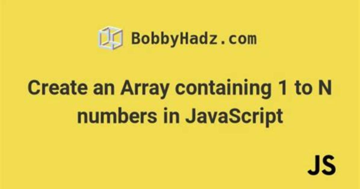 How to Create an Array Containing 1. .. N
