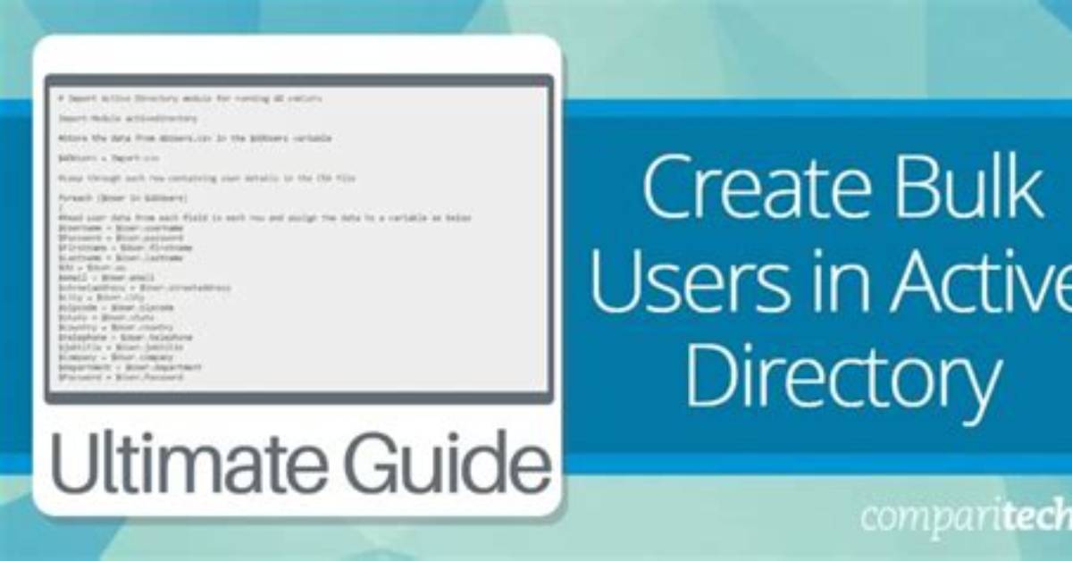 How to Create Bulk Users in Active Directory